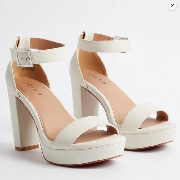 torrid Shoes - Torrid Off-White Platform Heels - Size 8WW